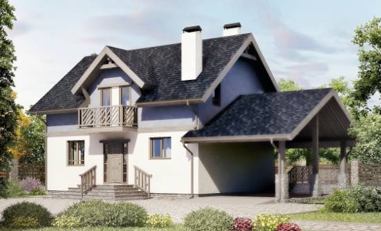 150-011-П Проект двухэтажного дома с мансардой, гараж, красивый домик из газосиликатных блоков Тольятти | Проекты домов от House Expert