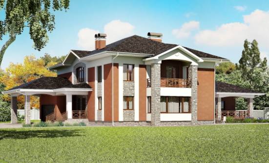 400-002-Л Проект двухэтажного дома и гаражом, просторный загородный дом из кирпича Тольятти | Проекты домов от House Expert