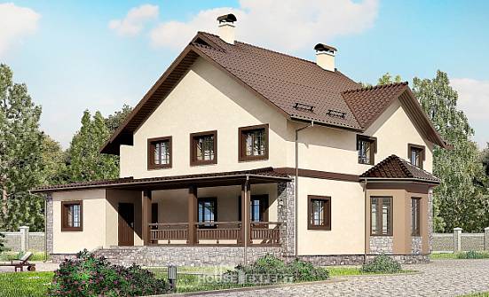 265-003-Л Проект двухэтажного дома, большой загородный дом из теплоблока Тольятти | Проекты домов от House Expert