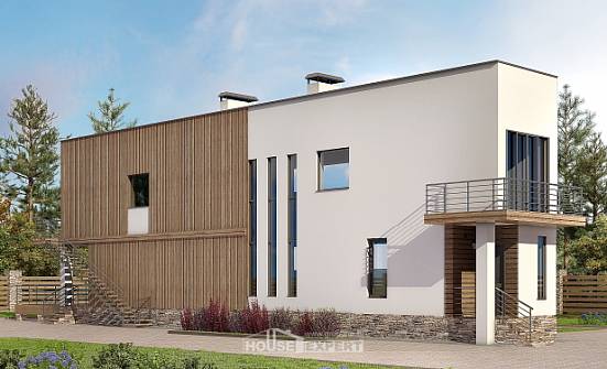 100-003-Л Проект двухэтажного дома, современный домик из керамзитобетонных блоков Тольятти | Проекты домов от House Expert