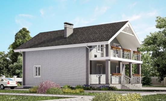 150-007-П Проект двухэтажного дома с мансардой, небольшой дом из бризолита Тольятти | Проекты домов от House Expert