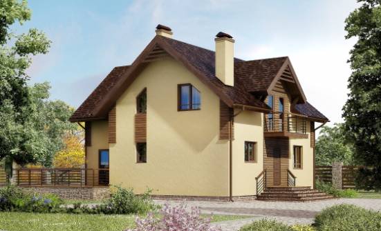 150-009-Л Проект двухэтажного дома с мансардным этажом, доступный загородный дом из поризованных блоков Тольятти | Проекты домов от House Expert