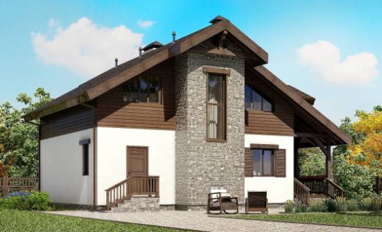 150-004-Л Проект двухэтажного дома с мансардой, компактный загородный дом из арболита Тольятти | Проекты домов от House Expert