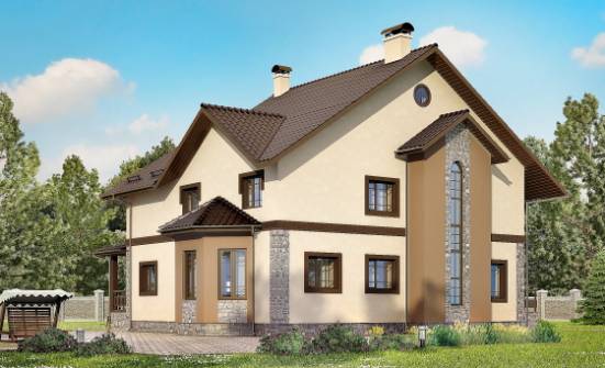 265-003-Л Проект двухэтажного дома, большой загородный дом из теплоблока Тольятти | Проекты домов от House Expert