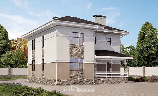 150-014-П Проект двухэтажного дома, компактный коттедж из пеноблока Тольятти | Проекты домов от House Expert