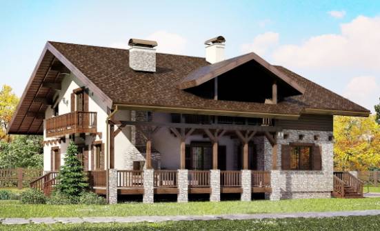 250-003-П Проект двухэтажного дома мансардой, уютный домик из теплоблока Тольятти | Проекты домов от House Expert