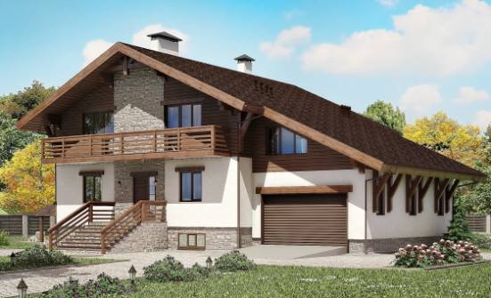 420-001-П Проект трехэтажного дома мансардой и гаражом, современный загородный дом из кирпича Тольятти | Проекты домов от House Expert