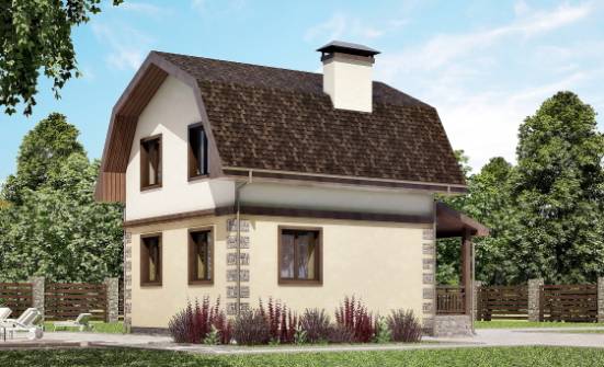 070-004-П Проект двухэтажного дома мансардный этаж, эконом дом из арболита Тольятти | Проекты домов от House Expert