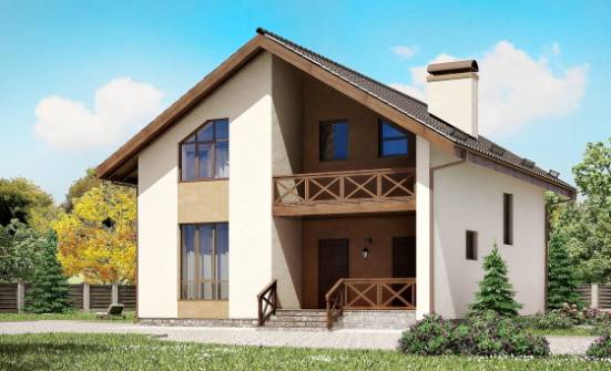 170-002-П Проект двухэтажного дома с мансардой, недорогой загородный дом из теплоблока Тольятти | Проекты домов от House Expert