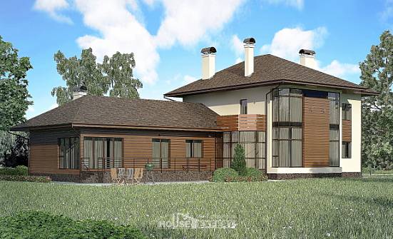 300-001-П Проект двухэтажного дома, огромный дом из кирпича Тольятти | Проекты домов от House Expert