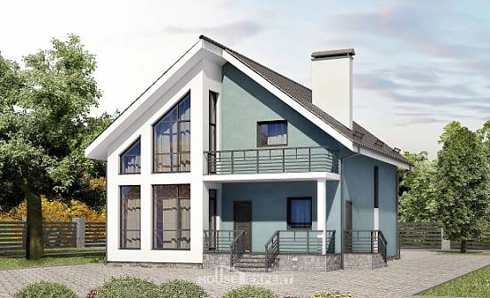 170-006-П Проект двухэтажного дома мансардный этаж, небольшой коттедж из арболита Тольятти | Проекты домов от House Expert