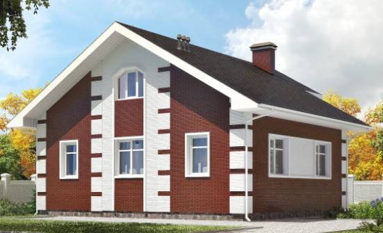 115-001-П Проект двухэтажного дома мансардный этаж, доступный загородный дом из бризолита Тольятти | Проекты домов от House Expert