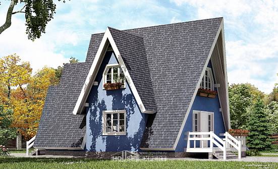 100-002-П Проект двухэтажного дома мансардой, небольшой коттедж из дерева Тольятти | Проекты домов от House Expert
