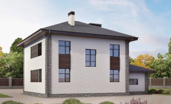 185-004-Л Проект двухэтажного дома, гараж, классический домик из пеноблока Тольятти | Проекты домов от House Expert
