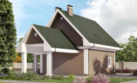 140-003-П Проект двухэтажного дома с мансардой и гаражом, небольшой домик из газобетона Тольятти | Проекты домов от House Expert