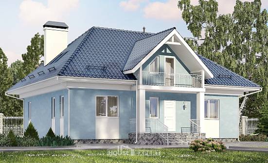 200-002-П Проект двухэтажного дома мансардный этаж, просторный домик из твинблока Тольятти | Проекты домов от House Expert
