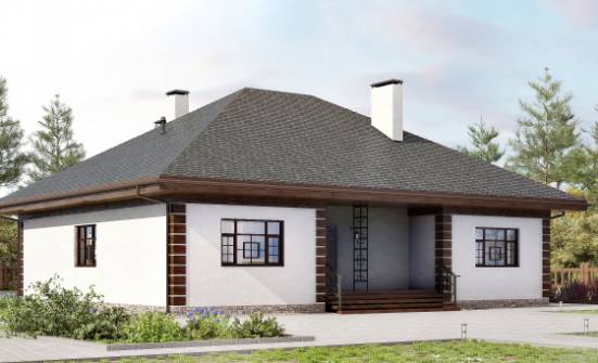 135-003-П Проект одноэтажного дома, простой коттедж из керамзитобетонных блоков Тольятти | Проекты домов от House Expert