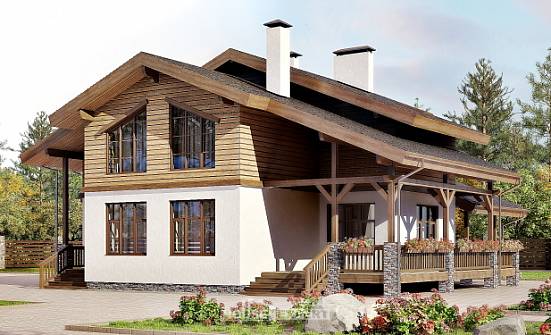 210-006-П Проект двухэтажного дома мансардой, красивый загородный дом из кирпича Тольятти | Проекты домов от House Expert