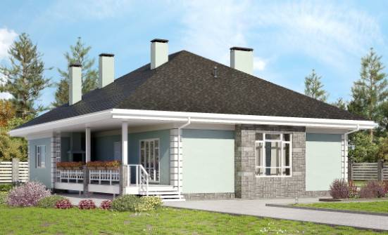 135-003-Л Проект одноэтажного дома, простой коттедж из бризолита Тольятти | Проекты домов от House Expert