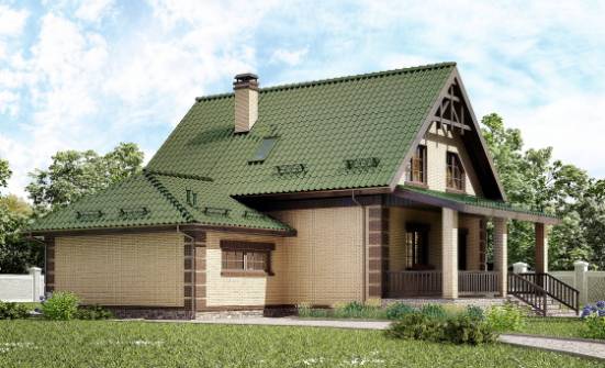 160-007-П Проект двухэтажного дома с мансардой, гараж, скромный домик из блока Тольятти | Проекты домов от House Expert