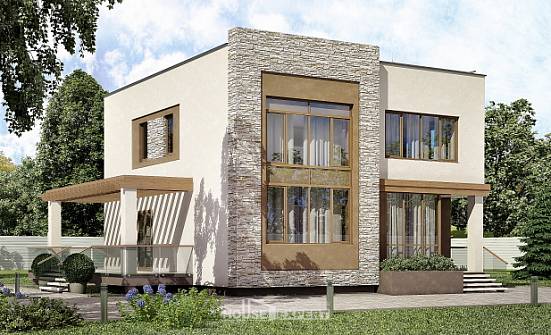 185-001-П Проект двухэтажного дома, уютный загородный дом из поризованных блоков Тольятти | Проекты домов от House Expert