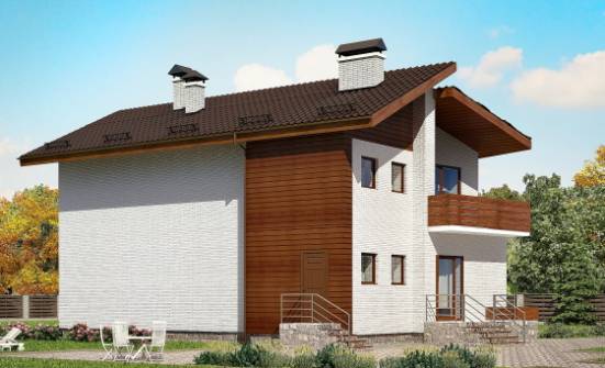 180-009-П Проект двухэтажного дома с мансардным этажом, простой загородный дом из кирпича Тольятти | Проекты домов от House Expert