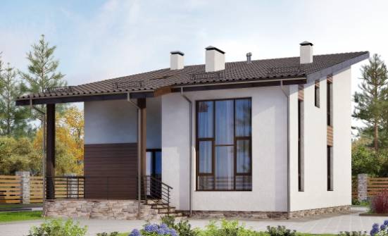 140-005-П Проект двухэтажного дома мансардой, простой дом из поризованных блоков Тольятти | Проекты домов от House Expert