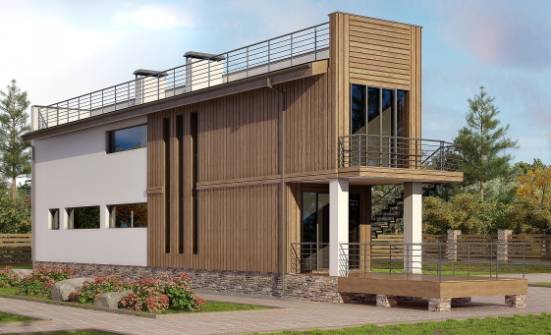 100-003-Л Проект двухэтажного дома, современный домик из керамзитобетонных блоков Тольятти | Проекты домов от House Expert
