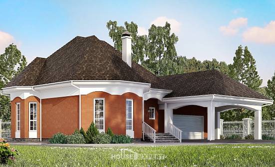 180-007-П Проект двухэтажного дома с мансардой и гаражом, красивый загородный дом из теплоблока Тольятти | Проекты домов от House Expert