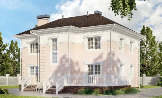 155-005-Л Проект двухэтажного дома, бюджетный коттедж из твинблока Тольятти | Проекты домов от House Expert