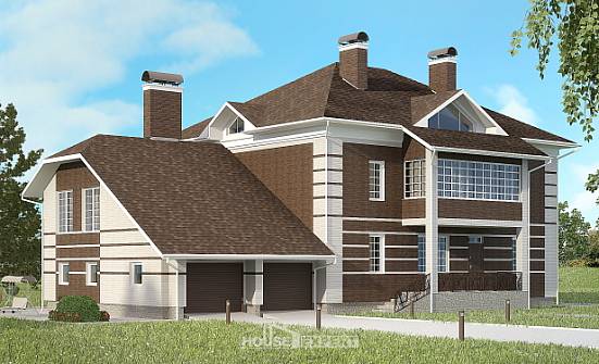 505-002-Л Проект трехэтажного дома, гараж, красивый дом из кирпича Тольятти | Проекты домов от House Expert