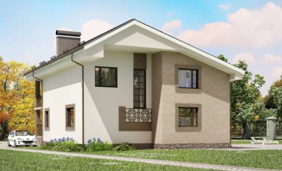 210-003-П Проект двухэтажного дома мансардой, уютный загородный дом из теплоблока Тольятти | Проекты домов от House Expert