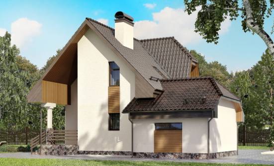 150-001-Л Проект двухэтажного дома с мансардным этажом, гараж, классический домик из газосиликатных блоков Тольятти | Проекты домов от House Expert