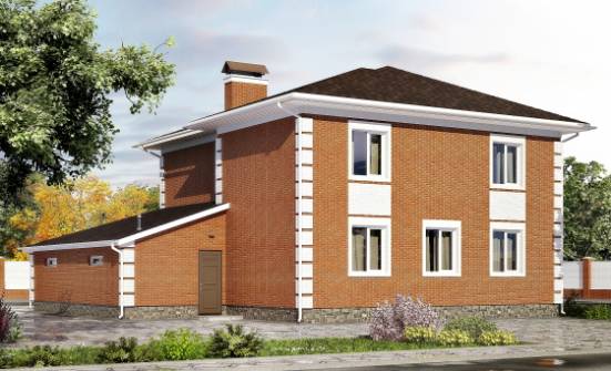 220-004-Л Проект двухэтажного дома, гараж, средний домик из кирпича Тольятти | Проекты домов от House Expert