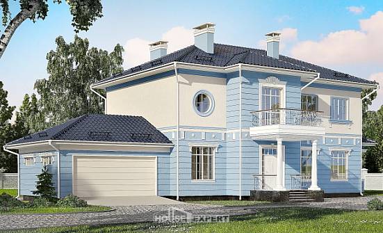 285-003-Л Проект двухэтажного дома, гараж, большой загородный дом из кирпича Тольятти | Проекты домов от House Expert