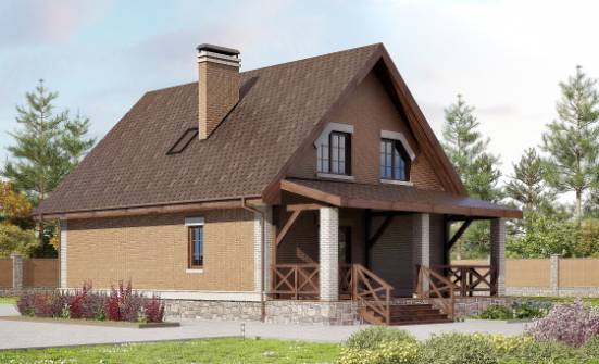 160-011-Л Проект двухэтажного дома с мансардой, экономичный домик из арболита Тольятти | Проекты домов от House Expert