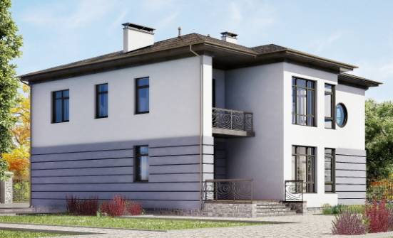 300-006-Л Проект двухэтажного дома и гаражом, большой домик из кирпича Тольятти | Проекты домов от House Expert