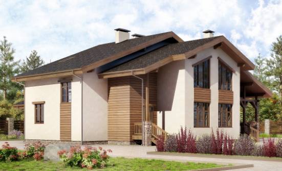 240-003-П Проект двухэтажного дома с мансардой, простой загородный дом из кирпича Тольятти | Проекты домов от House Expert