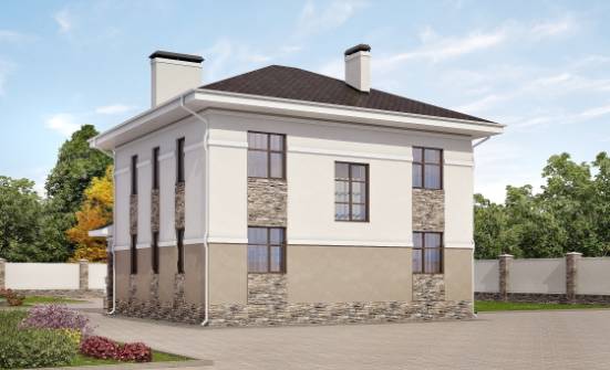 150-014-П Проект двухэтажного дома, компактный коттедж из пеноблока Тольятти | Проекты домов от House Expert