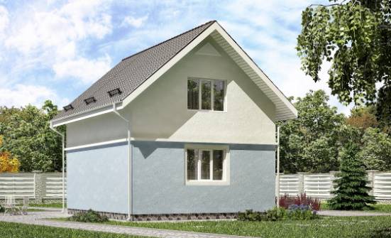 095-002-П Проект двухэтажного дома мансардой, современный дом из газобетона Тольятти | Проекты домов от House Expert