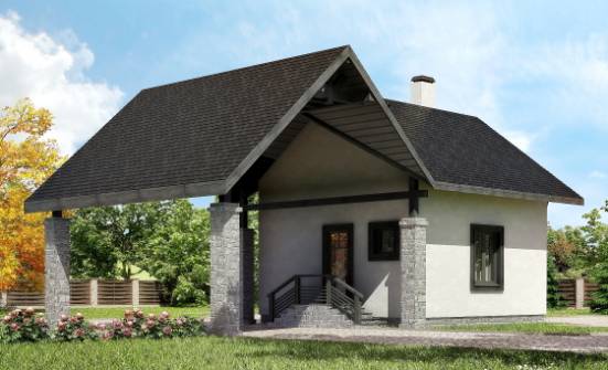 060-001-П Проект двухэтажного дома мансардный этаж и гаражом, эконом домик из газобетона Тольятти | Проекты домов от House Expert