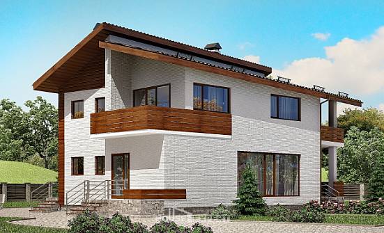 180-009-П Проект двухэтажного дома с мансардным этажом, простой загородный дом из кирпича Тольятти | Проекты домов от House Expert