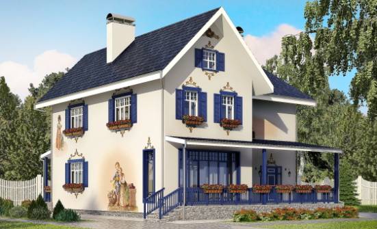 180-003-П Проект двухэтажного дома, скромный загородный дом из кирпича Тольятти | Проекты домов от House Expert