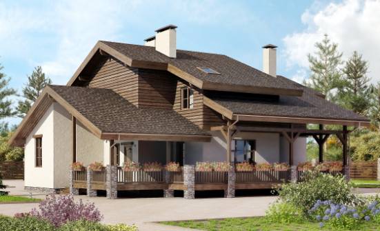 210-006-Л Проект двухэтажного дома с мансардой, уютный коттедж из кирпича Тольятти | Проекты домов от House Expert