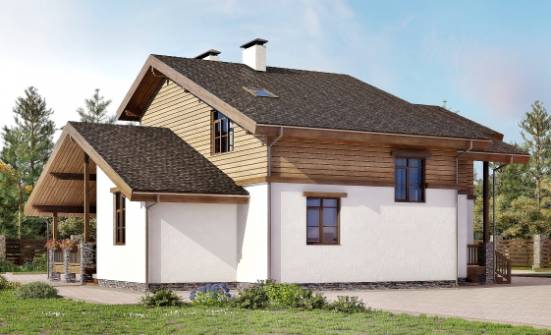 210-006-П Проект двухэтажного дома мансардой, красивый загородный дом из кирпича Тольятти | Проекты домов от House Expert