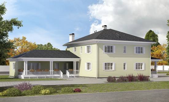 410-002-Л Проект двухэтажного дома, гараж, большой загородный дом из газосиликатных блоков Тольятти | Проекты домов от House Expert