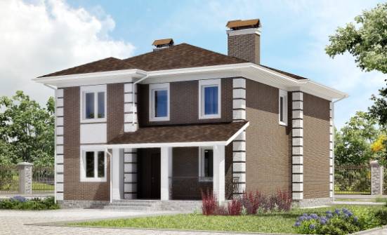 185-002-П Проект двухэтажного дома, скромный дом из газобетона Тольятти | Проекты домов от House Expert