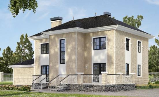 180-006-П Проект двухэтажного дома и гаражом, современный домик из кирпича Тольятти | Проекты домов от House Expert