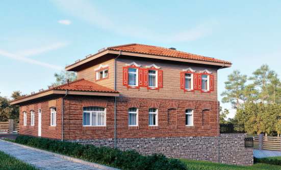 380-002-Л Проект трехэтажного дома и гаражом, классический домик из кирпича Тольятти | Проекты домов от House Expert