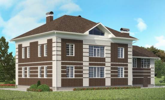 505-002-Л Проект трехэтажного дома, гараж, красивый дом из кирпича Тольятти | Проекты домов от House Expert